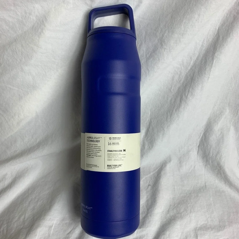 Stanley Aerolight Iceflow‎ Bottle 36 oz Blue Cap Carry Lid Insulated - Picture 6 of 9